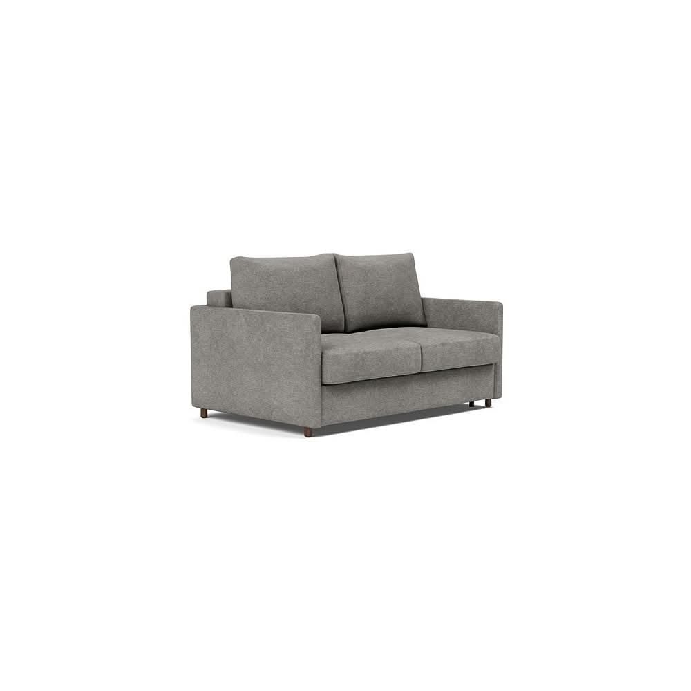 Neah Sofa Bed with Slim Arms in Size Full with Fabric Color of Avella Warm Grey - 282