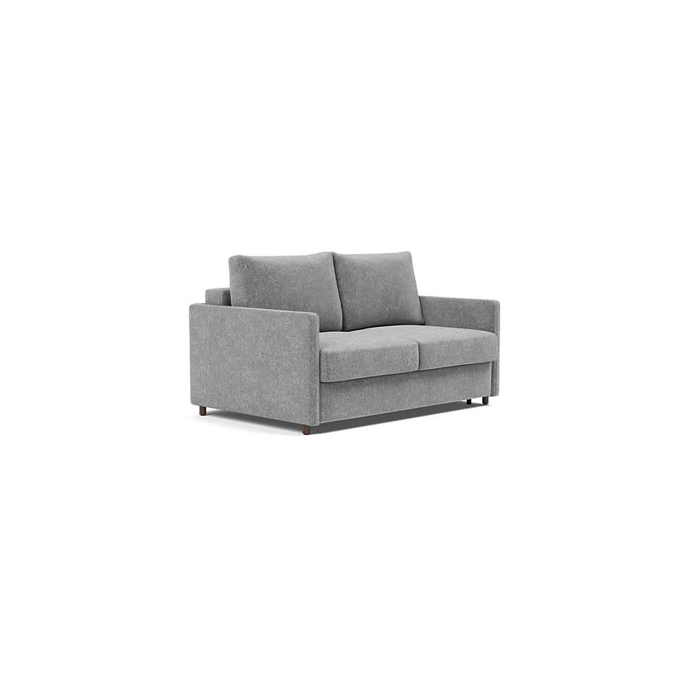 Neah Sofa Bed with Slim Arms in Size Full with Fabric Color of Taura Slate Grey - 351