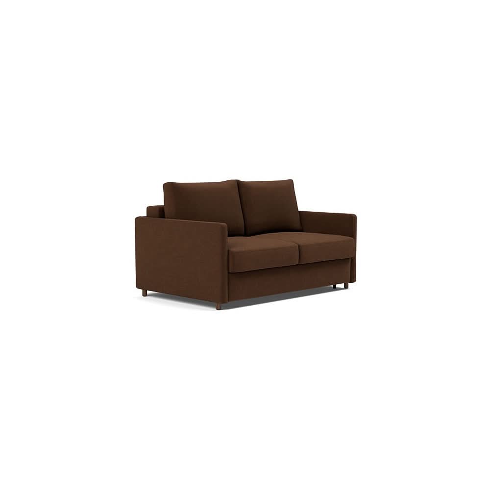 Neah Sofa Bed with Slim Arms in Size Full with Fabric Color of Taura Cappuccino - 359