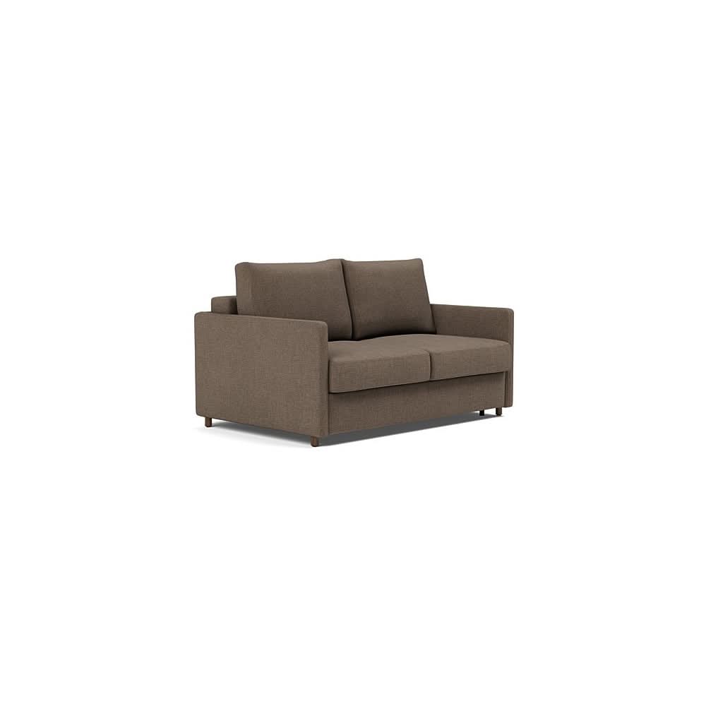 Neah Sofa Bed with Slim Arms in Size Full with Fabric Color of Esina Cedar Brown - 411