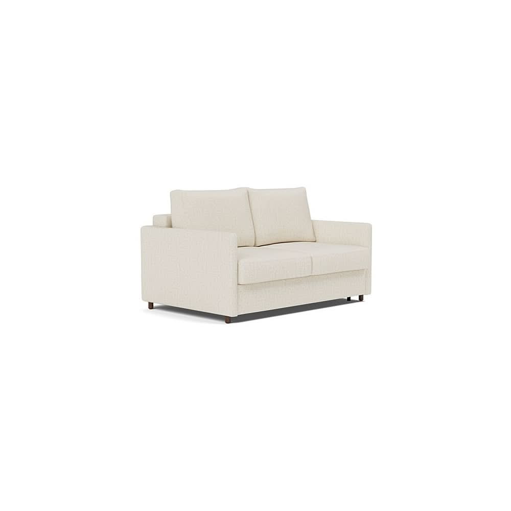 Neah Sofa Bed with Slim Arms in Size Full with Fabric Color of Boucle Off White - 531