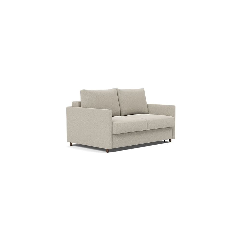 Neah Sofa Bed with Slim Arms in Size Full with Fabric Color of Boucle Beige - 539