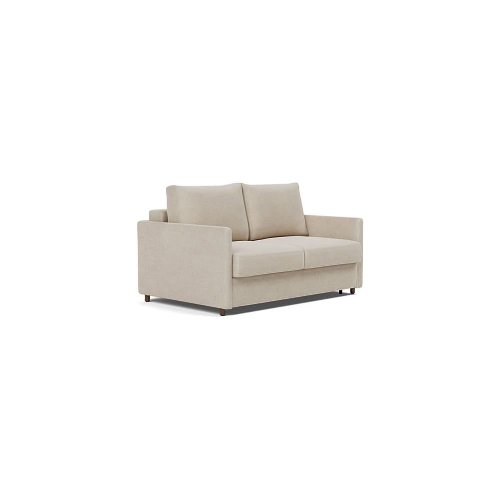 Neah Sofa Bed with Slim Arms in Size Full with Fabric Color of Phobos Latte - 586