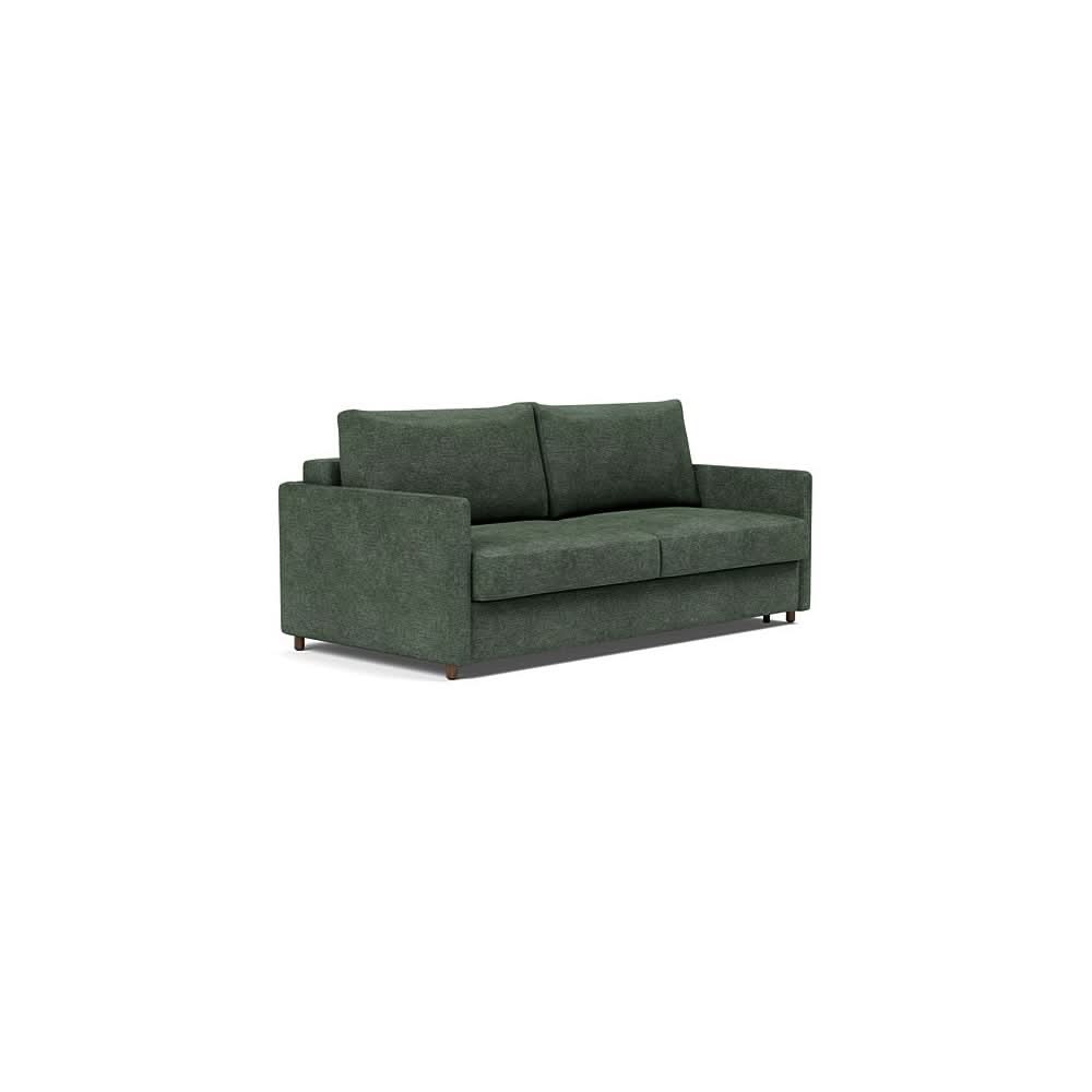 Neah Sofa Bed with Slim Arms in Size King with Fabric Color of Avella Pine Green - 281