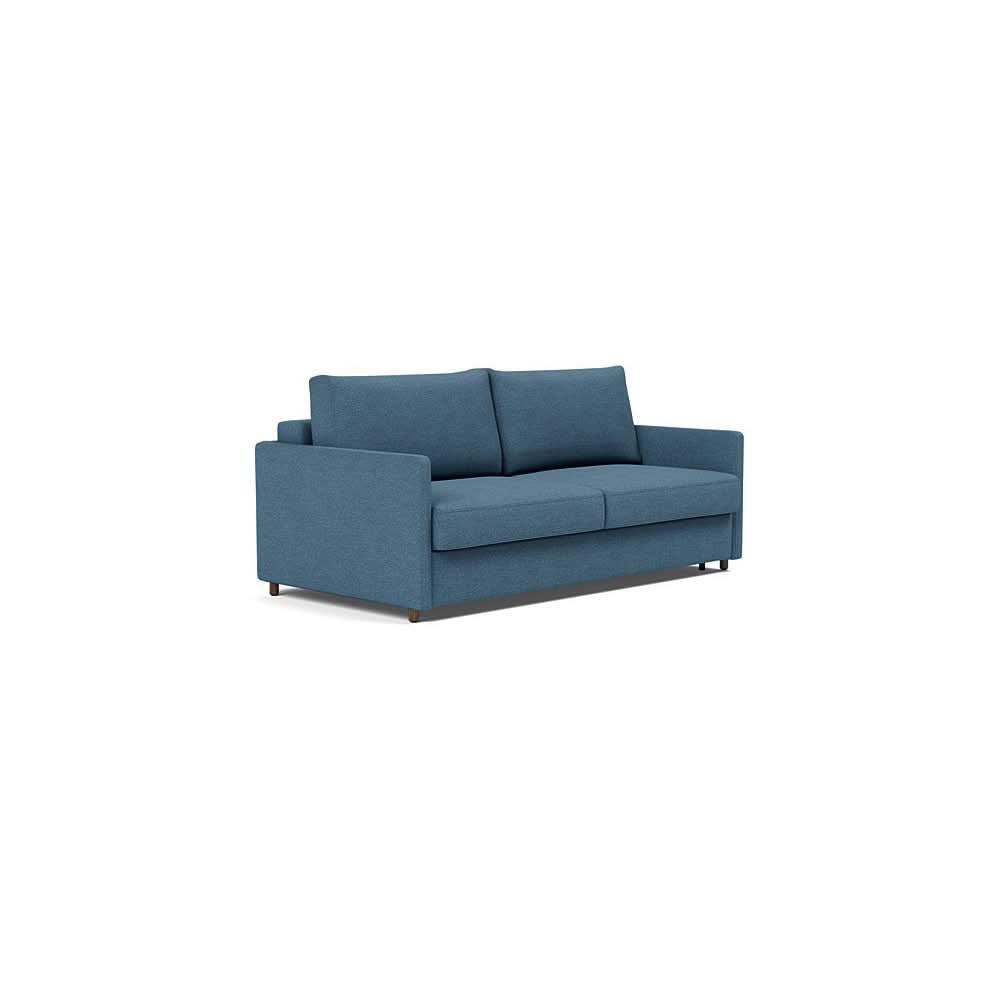 Neah Sofa Bed with Slim Arms in Size King with Fabric Color of Weda Blue - 302