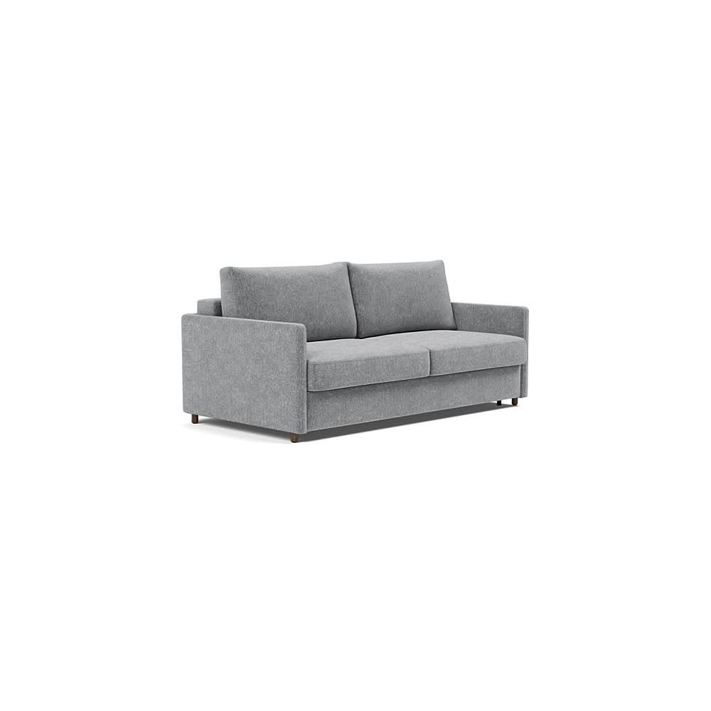 Neah Sofa Bed with Slim Arms in Size King with Fabric Color of Taura Slate Grey - 351
