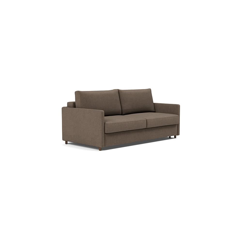 Neah Sofa Bed with Slim Arms in Size King with Fabric Color of Esina Cedar Brown - 411