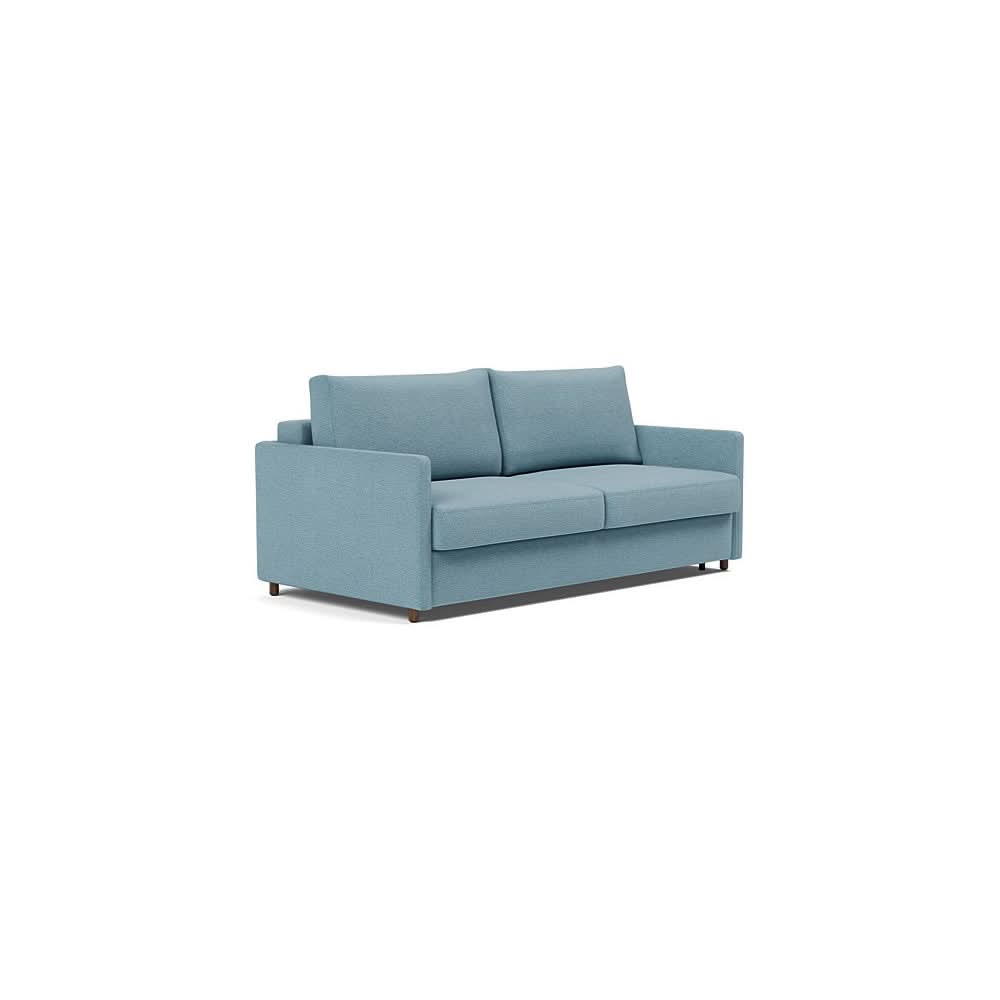Neah Sofa Bed with Slim Arms in Size King with Fabric Color of Mixed Dance Light Blue - 525
