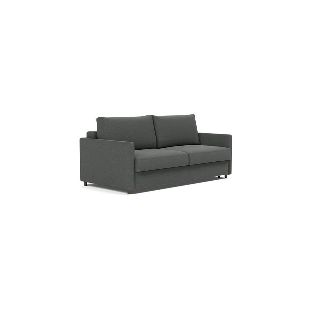 Neah Sofa Bed with Slim Arms in Size King with Fabric Color of Boucle Charcoal - 529