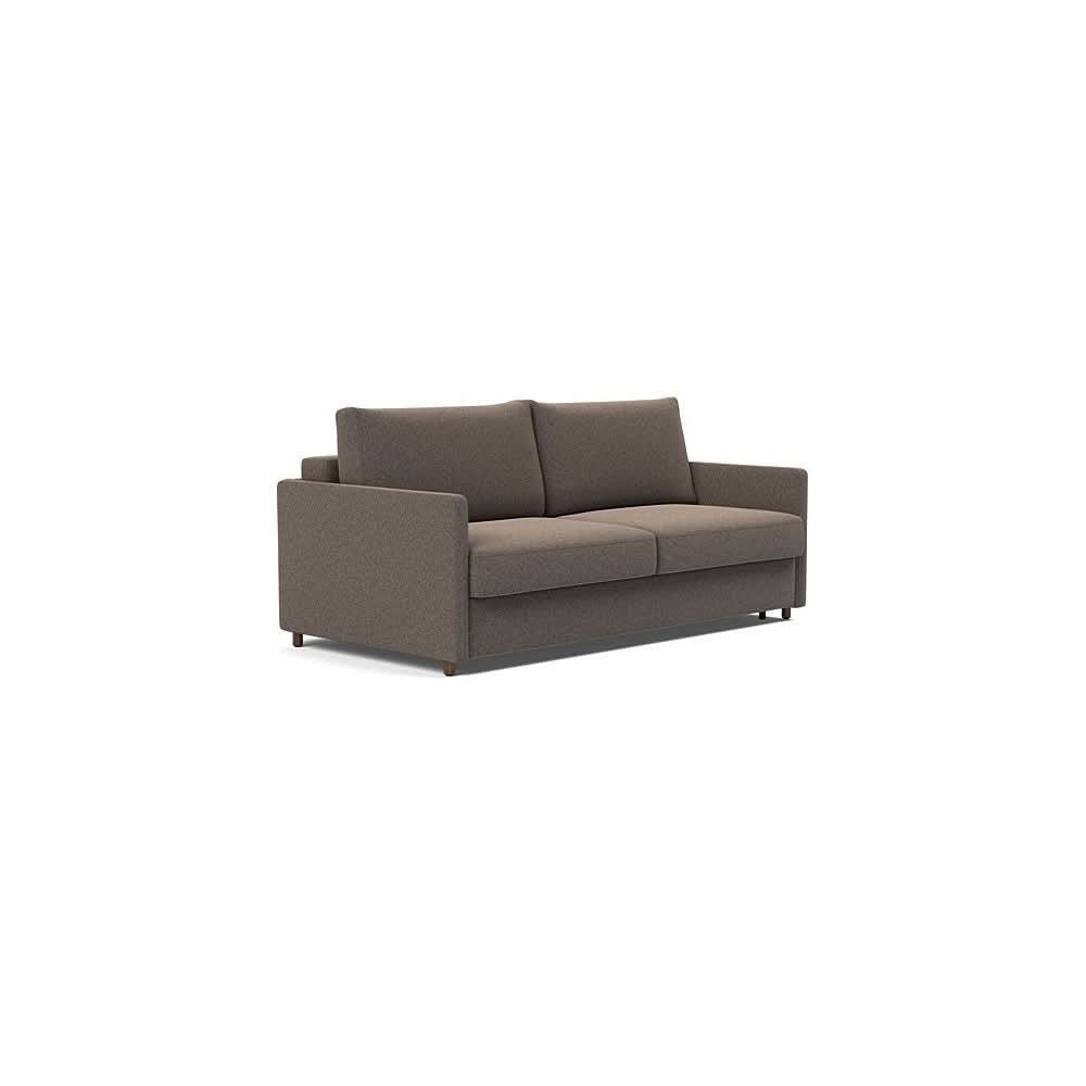Neah Sofa Bed with Slim Arms in Size King with Fabric Color of Boucle Taupe - 530