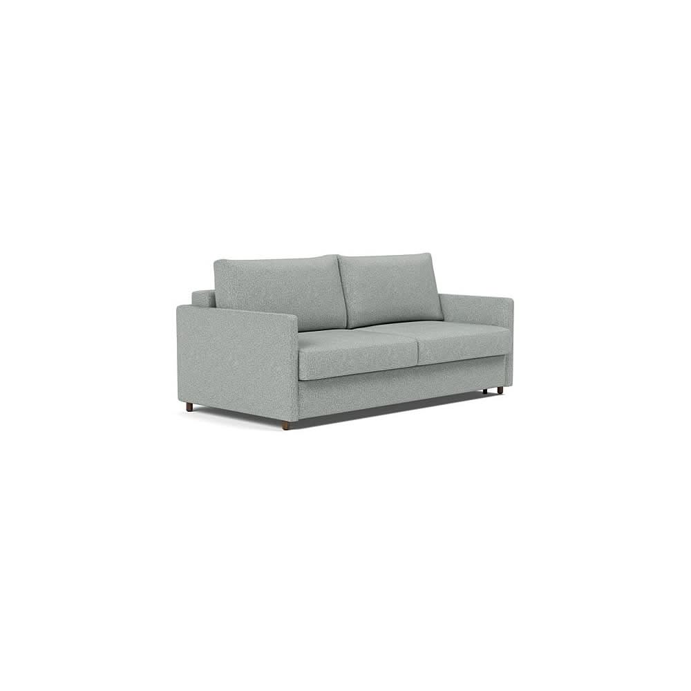 Neah Sofa Bed with Slim Arms in Size King with Fabric Color of Melange Grey - 538