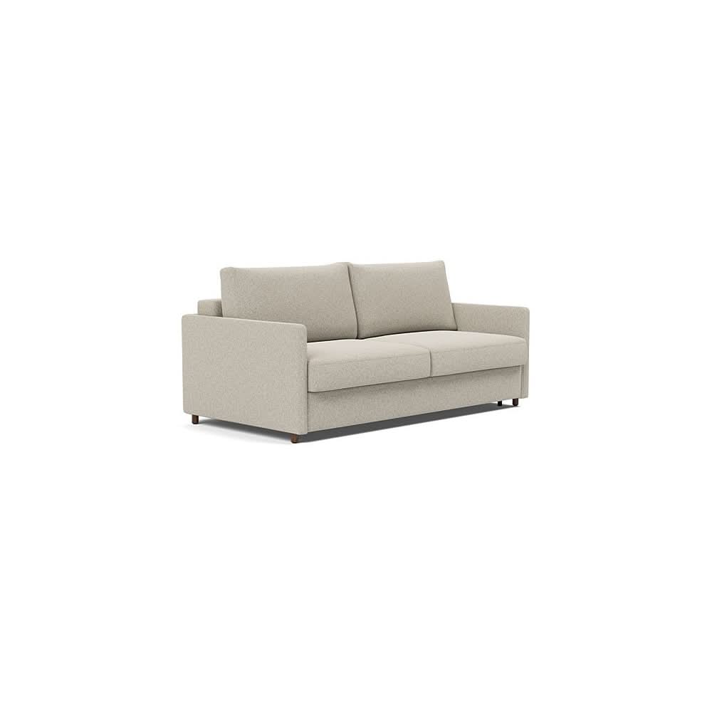 Neah Sofa Bed with Slim Arms in Size King with Fabric Color of Boucle Beige - 539