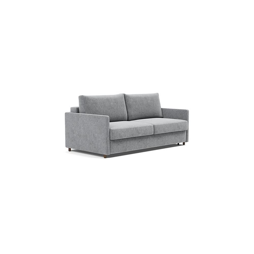 Neah Sofa Bed with Slim Arms in Size King with Fabric Color of Twist Granite - 565