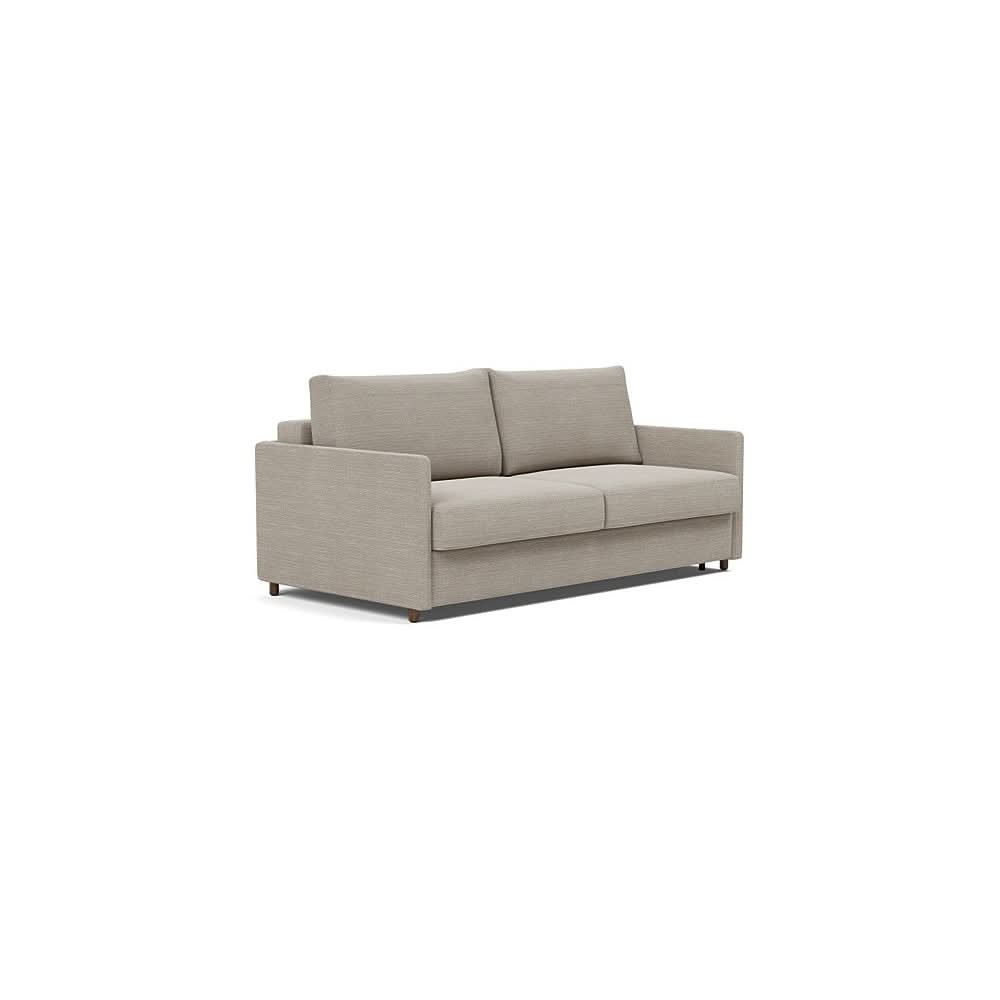 Neah Sofa Bed with Slim Arms in Size King with Fabric Color of Kenya Gravel - 579