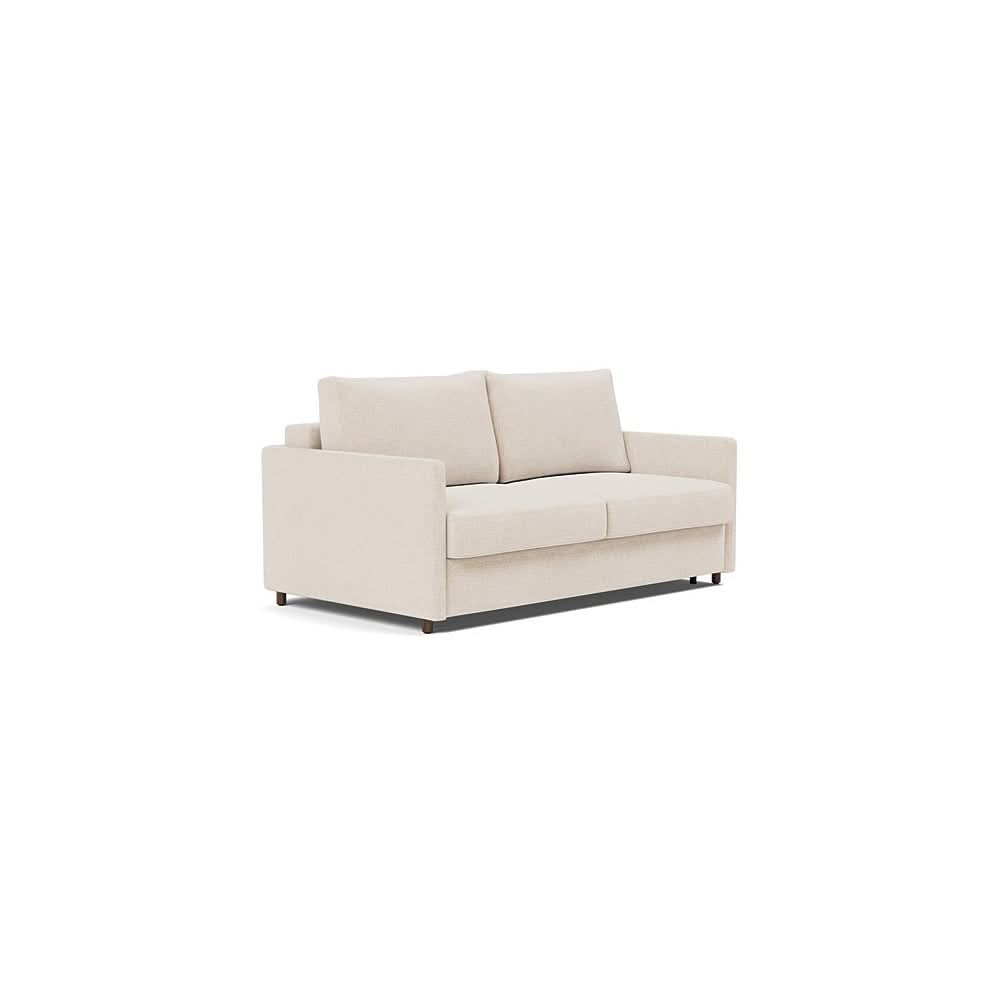 Neah Sofa Bed with Slim Arms in Size Queen with Fabric Color of Adario Basmati - 255