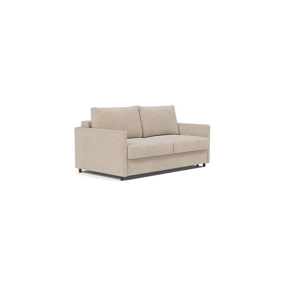 Neah Sofa Bed with Slim Arms in Size Queen with Fabric Color of Adario Taupe - 257