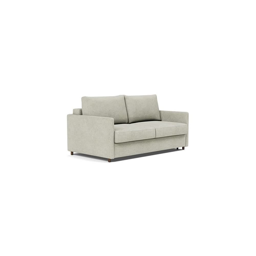 Neah Sofa Bed with Slim Arms in Size Queen with Fabric Color of Avella Sand - 280
