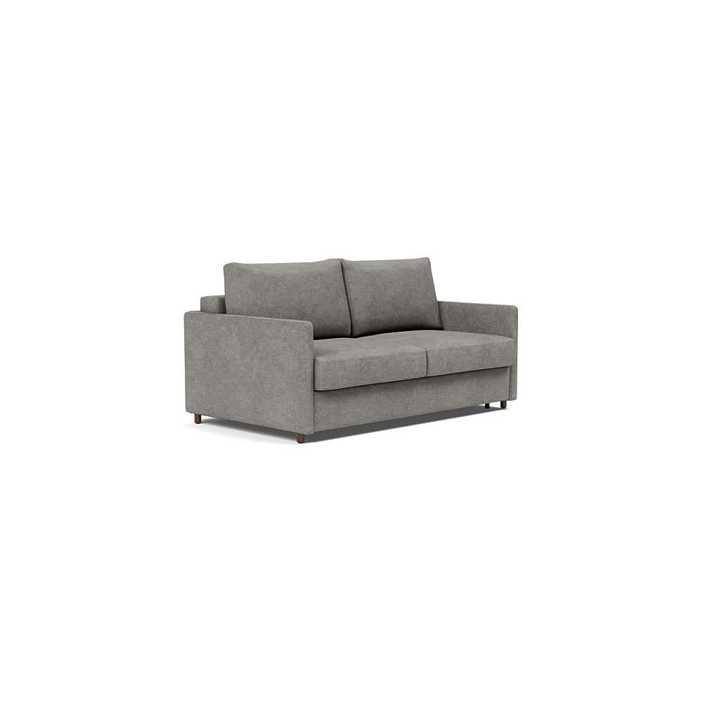 Neah Sofa Bed with Slim Arms in Size Queen with Fabric Color of Avella Warm Grey - 282
