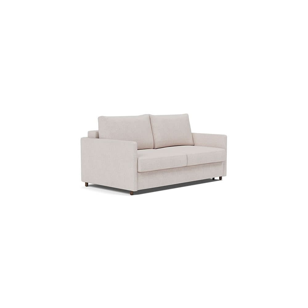 Neah Sofa Bed with Slim Arms in Size Queen with Fabric Color of Weda Sand - 300