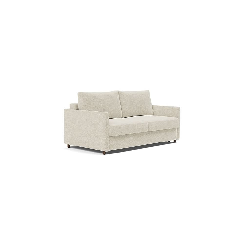 Neah Sofa Bed with Slim Arms in Size Queen with Fabric Color of Taura Off White - 357