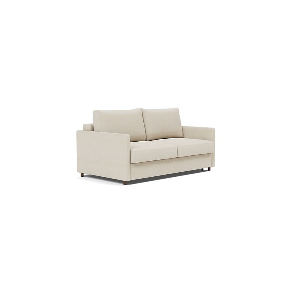Neah Sofa Bed with Slim Arms in Size Queen with Fabric Color of Halifax Shell - 365