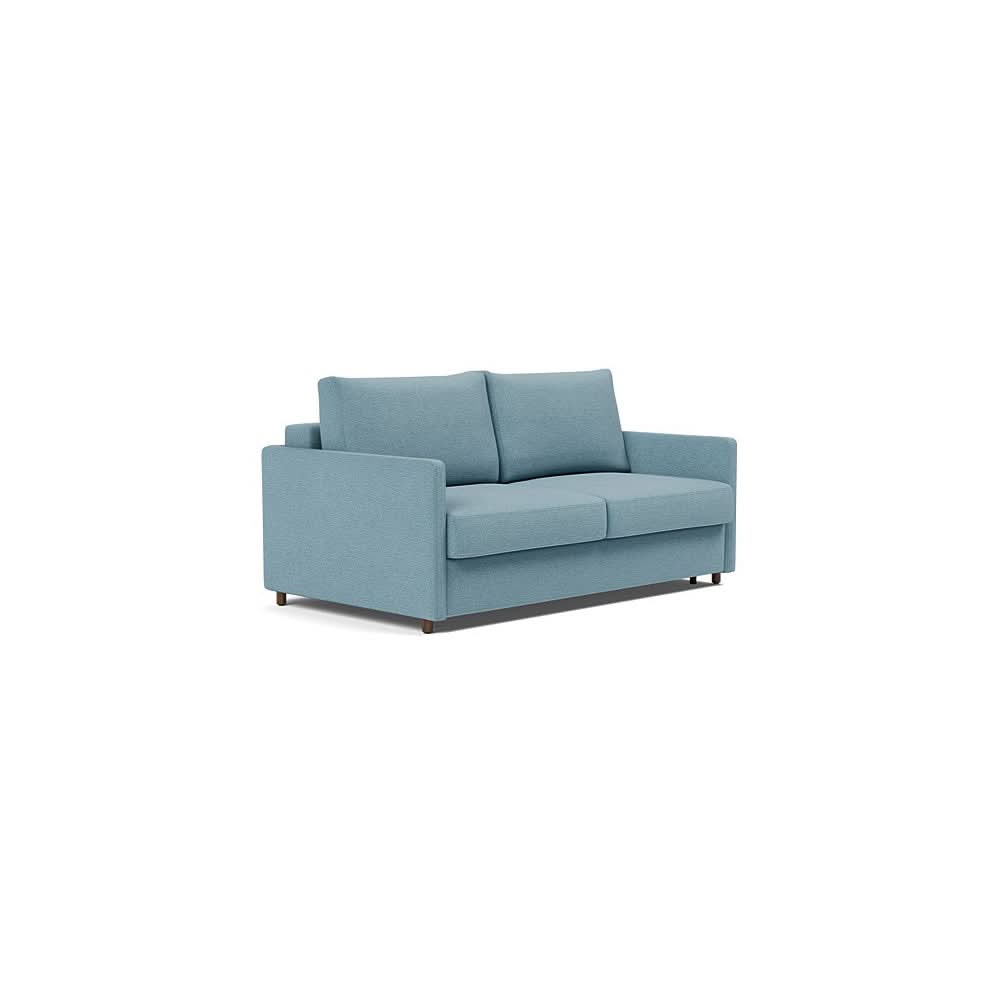 Neah Sofa Bed with Slim Arms in Size Queen with Fabric Color of Mixed Dance Light Blue - 525