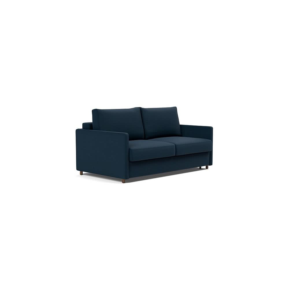 Neah Sofa Bed with Slim Arms in Size Queen with Fabric Color of Mixed Dance Blue - 528