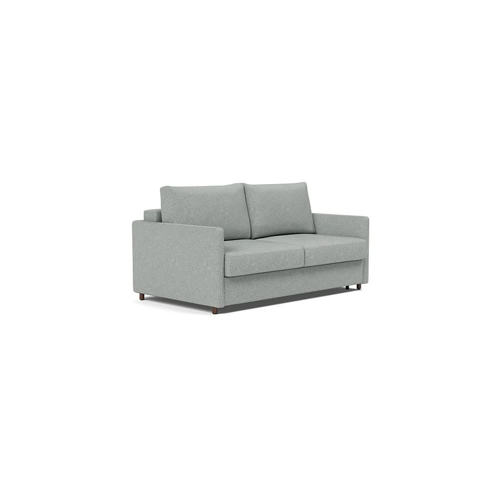 Neah Sofa Bed with Slim Arms in Size Queen with Fabric Color of Melange Grey - 538