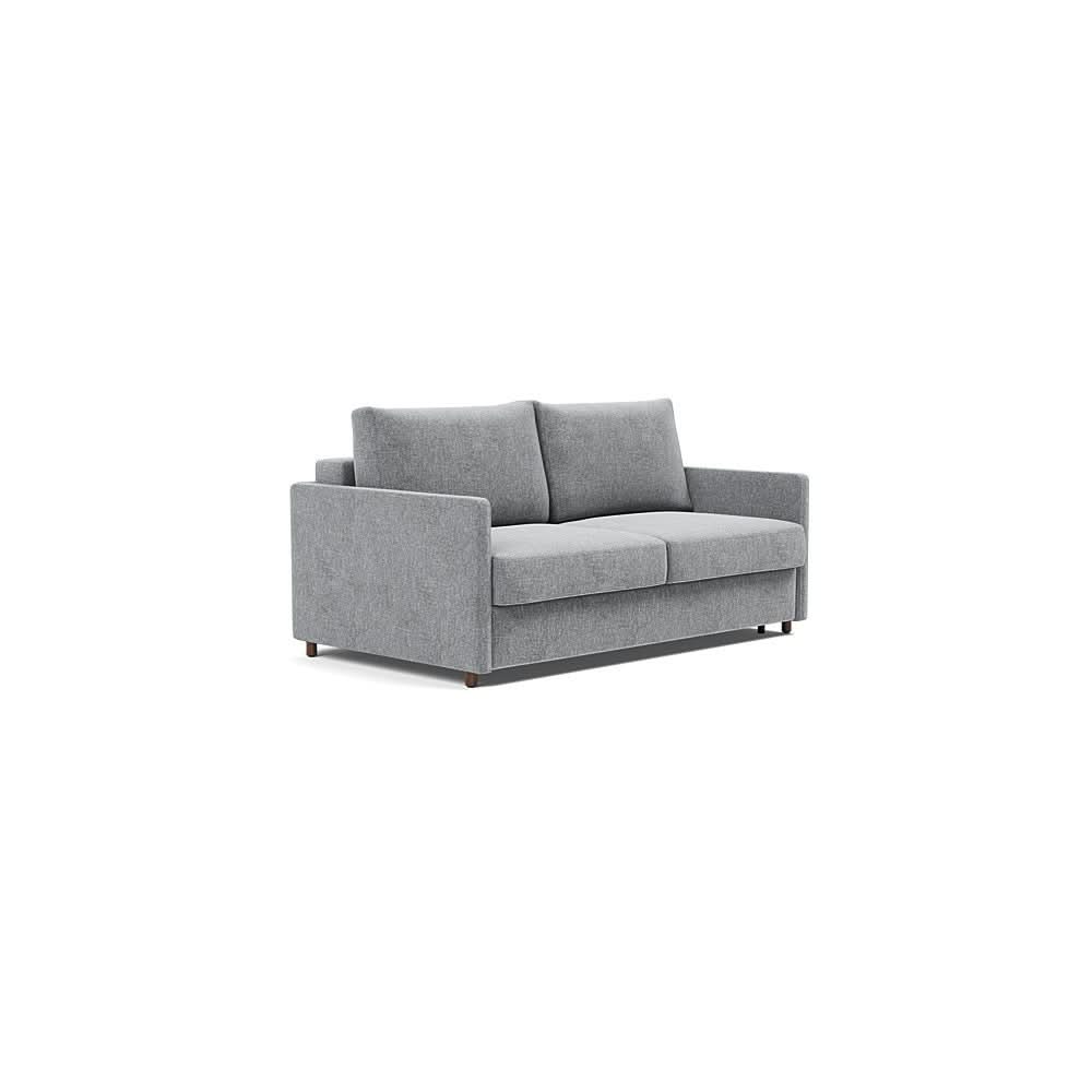 Neah Sofa Bed with Slim Arms in Size Queen with Fabric Color of Twist Granite - 565