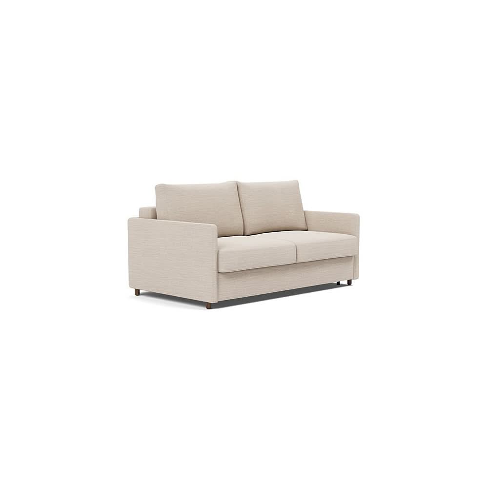 Neah Sofa Bed with Slim Arms in Size Queen with Fabric Color of Blida Sand Grey - 612