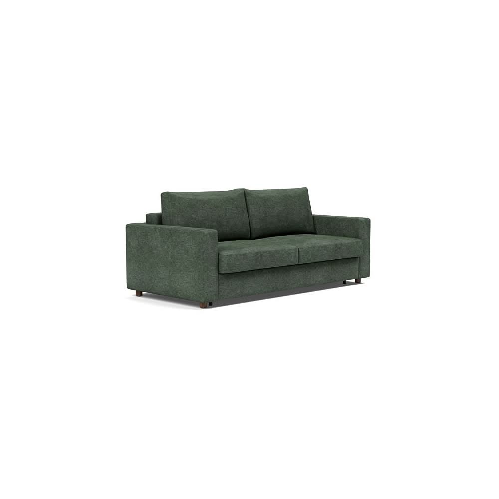 Neah Sofa Bed with Standard Arms in Size King with Fabric Color of Avella Pine Green - 281