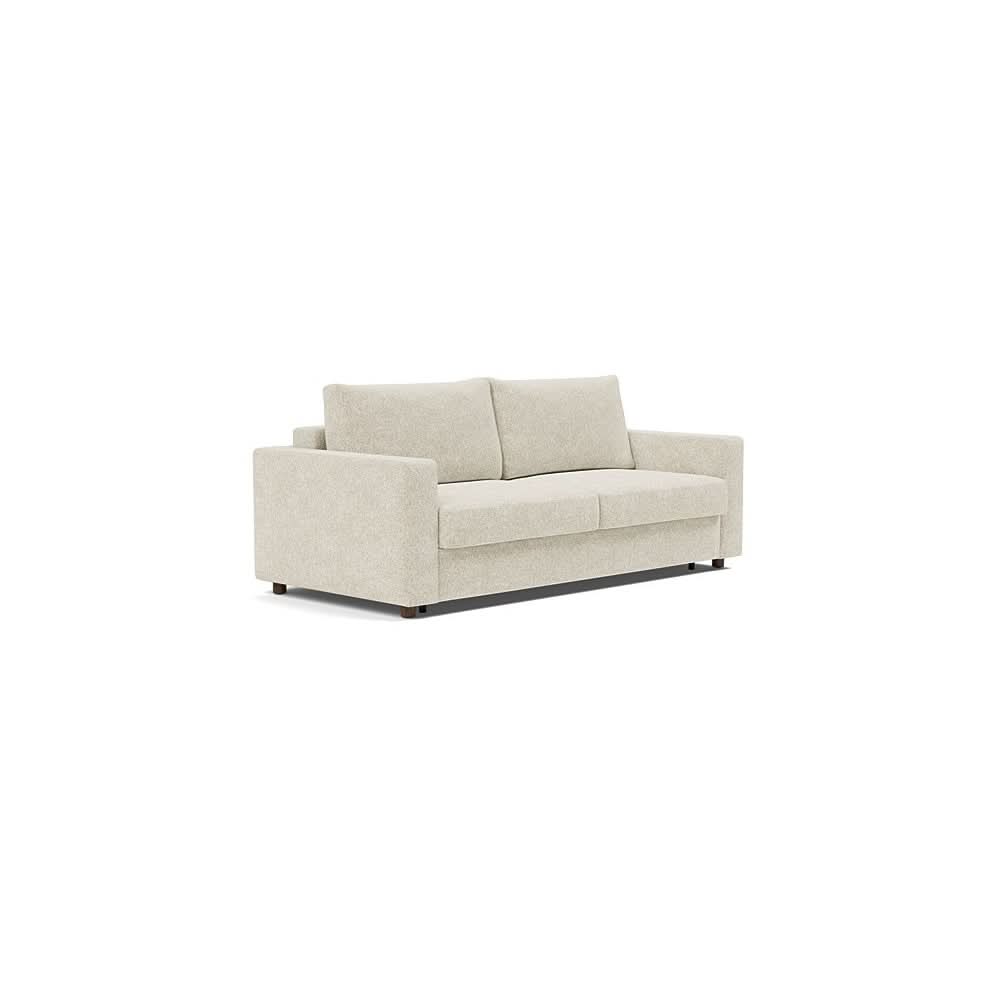 Neah Sofa Bed with Standard Arms in Size King with Fabric Color of Taura Off White - 357