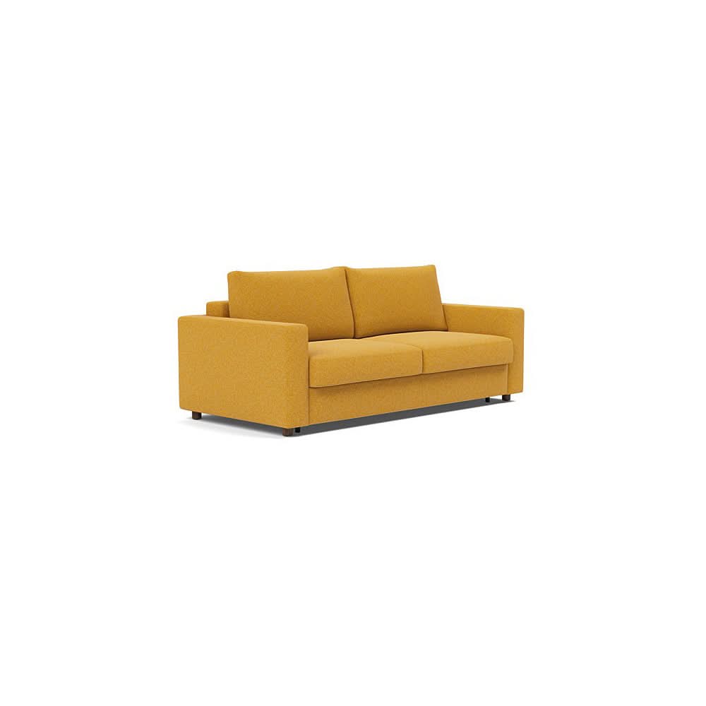 Neah Sofa Bed with Standard Arms in Size King with Fabric Color of Boucle Ochre - 536