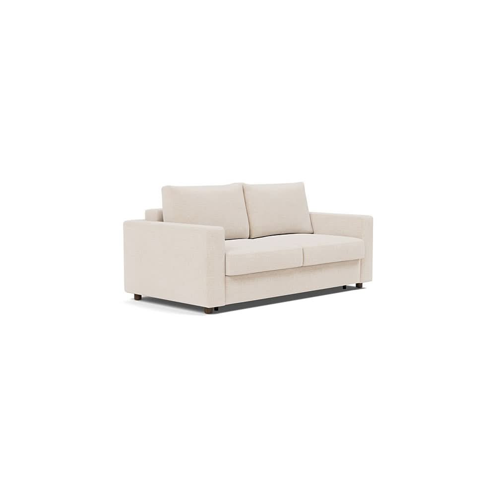 Neah Sofa Bed with Standard Arms in Size Queen with Fabric Color of Adario Basmati - 255