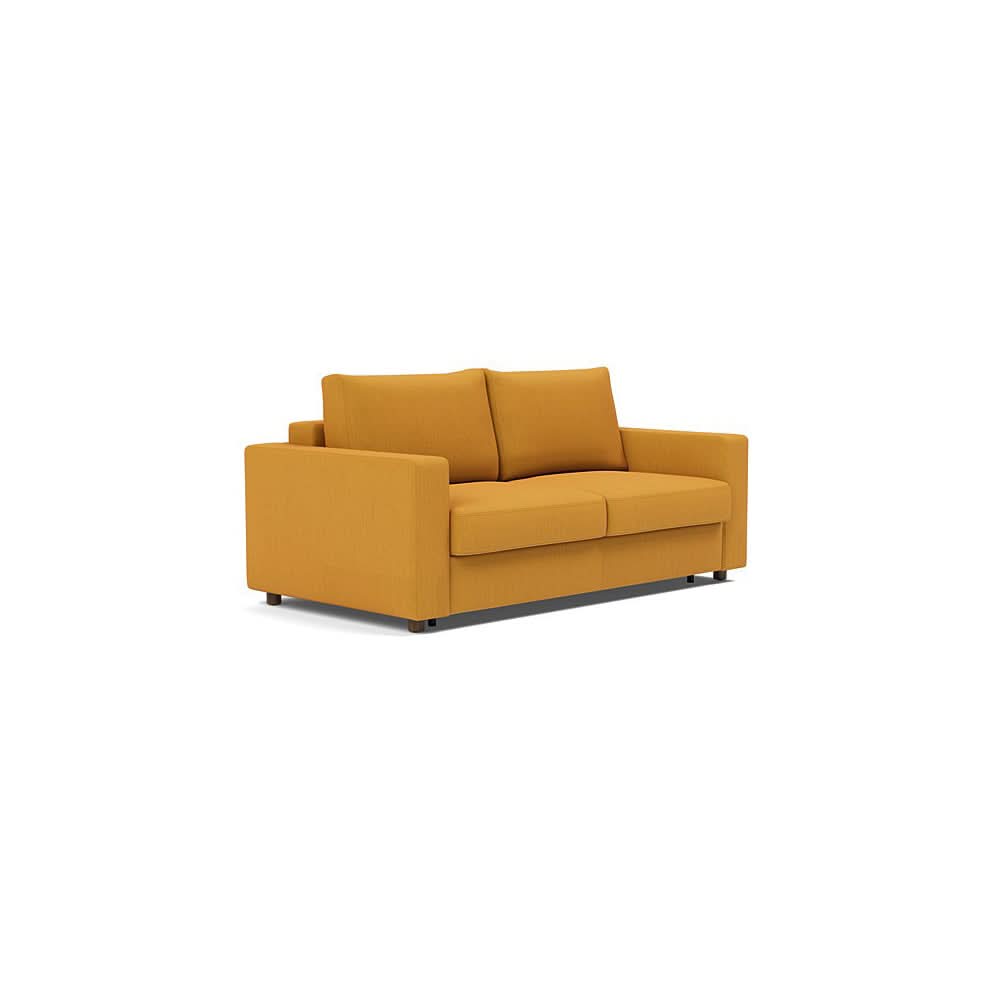 Neah Sofa Bed with Standard Arms in Size Queen with Fabric Color of Elegance Burned Curry - 507
