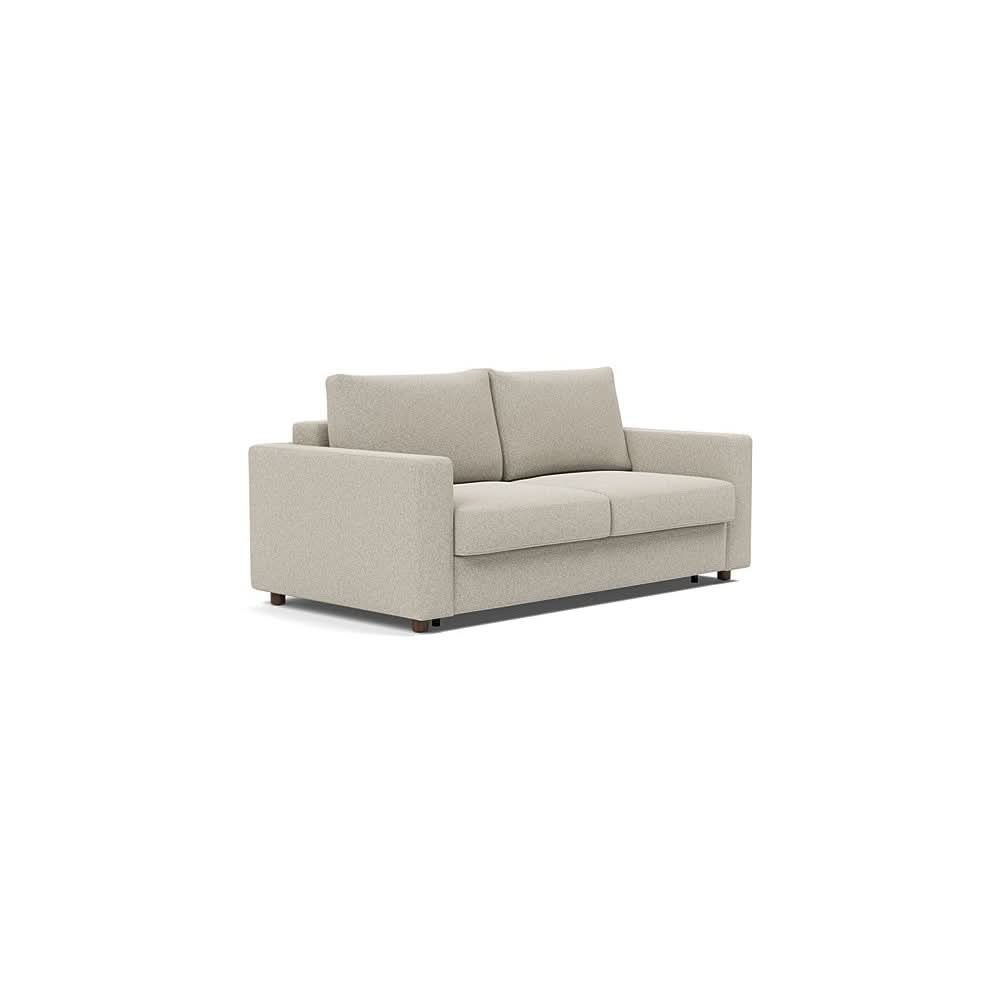 Neah Sofa Bed with Standard Arms in Size Queen with Fabric Color of Boucle Beige - 539