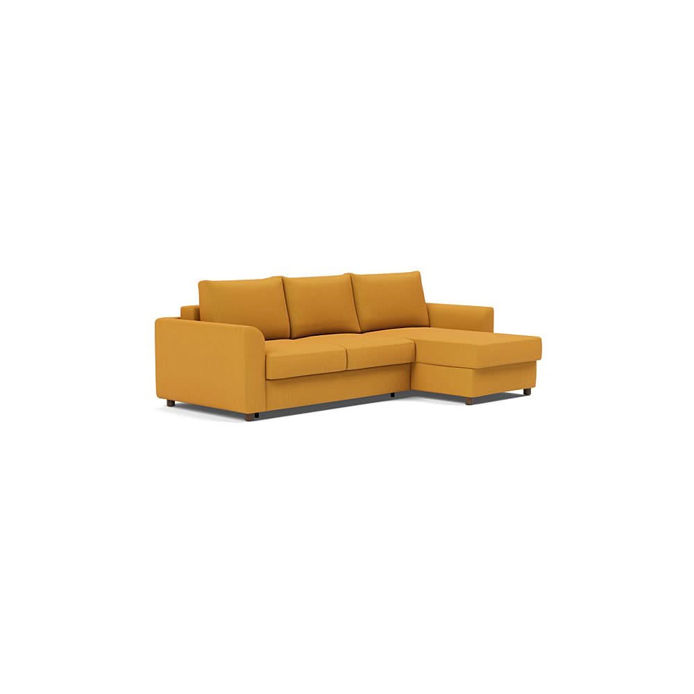 Neah Sofa Bed w/Lounger with Curved Arms in Size Full with Fabric Color of Elegance Burned Curry - 507