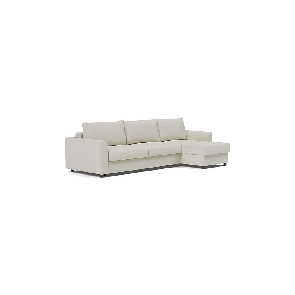 Neah Sofa Bed w/Lounger with Curved Arms in Size King with Fabric Color of Mixed Dance Natural - 527