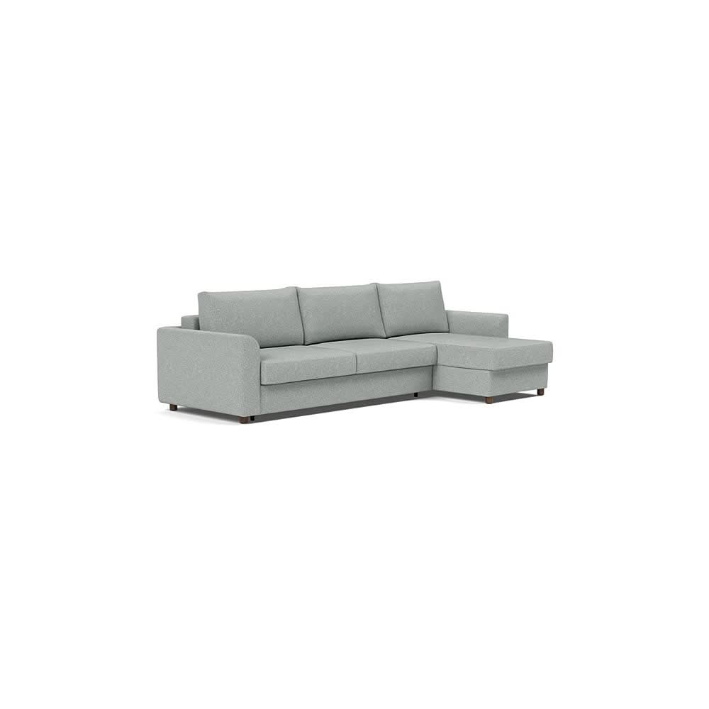 Neah Sofa Bed w/Lounger with Curved Arms in Size King with Fabric Color of Melange Grey - 538