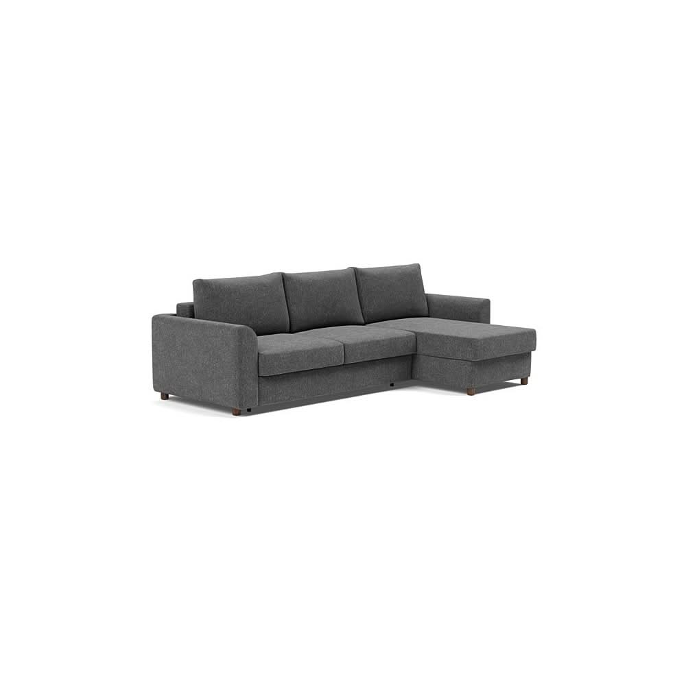 Queen / Sofa with Lounger / Taura Deep Grey - 350