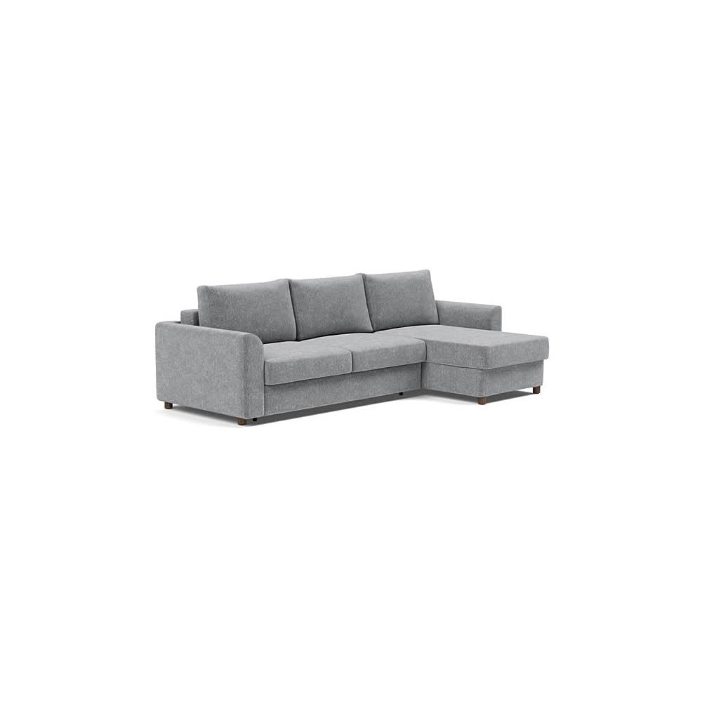 Queen / Sofa with Lounger / Taura Slate Grey - 351
