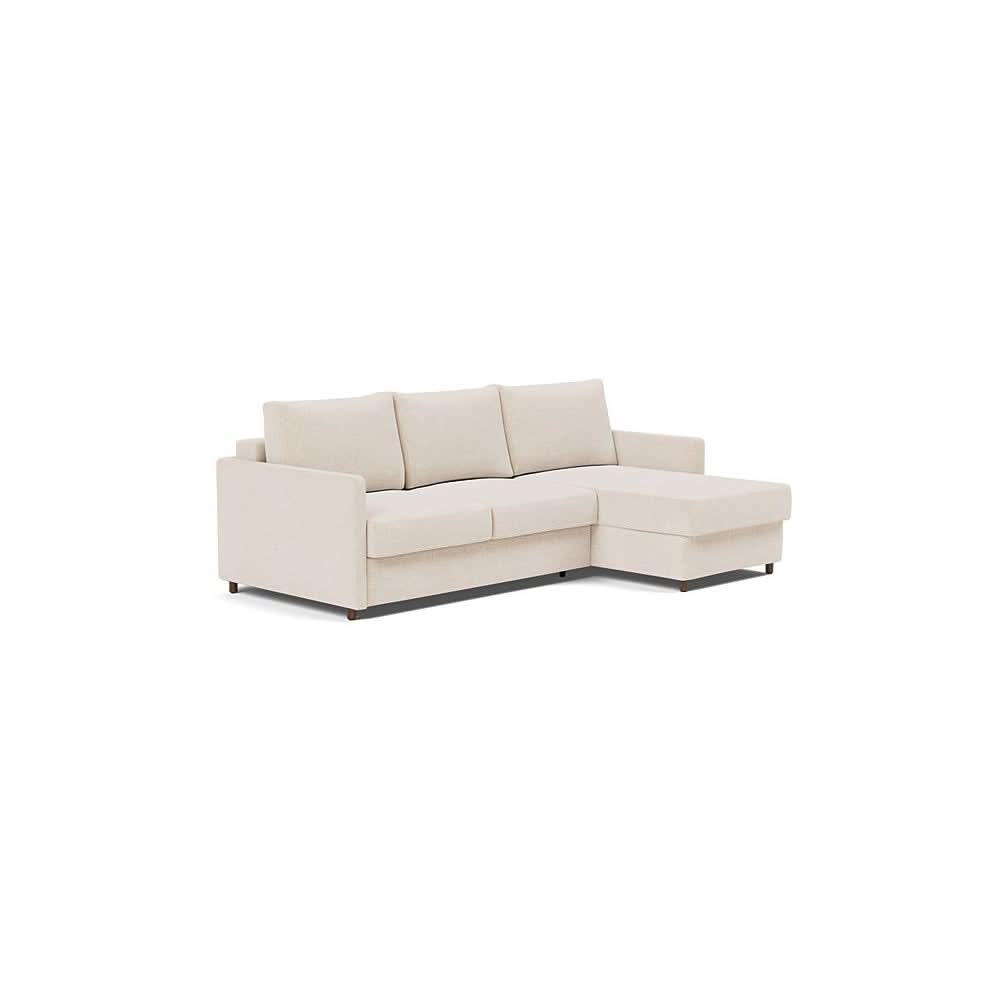 Neah Sofa Bed w/Lounger with Slim Arms in Size Full with Fabric Color of Adario Basmati - 255