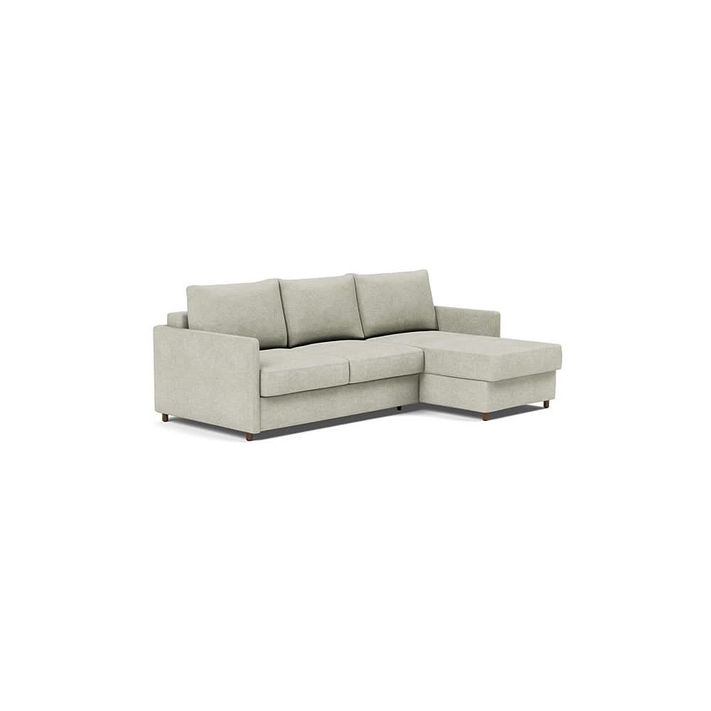 Neah Sofa Bed w/Lounger with Slim Arms in Size Full with Fabric Color of Avella Sand - 280