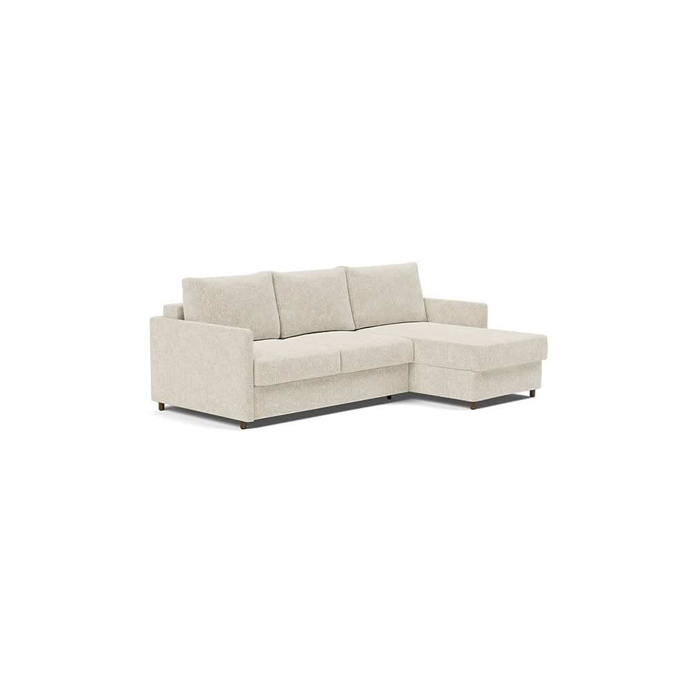 Neah Sofa Bed w/Lounger with Slim Arms in Size Full with Fabric Color of Taura Off White - 357