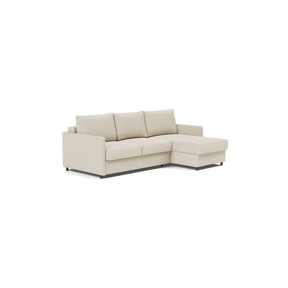 Neah Sofa Bed w/Lounger with Slim Arms in Size Full with Fabric Color of Halifax Shell - 365