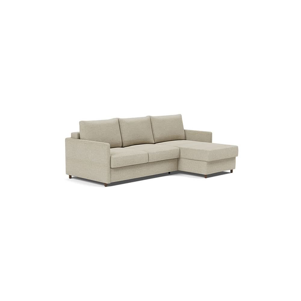 Neah Sofa Bed w/Lounger with Slim Arms in Size Full with Fabric Color of Halifax Antique - 366