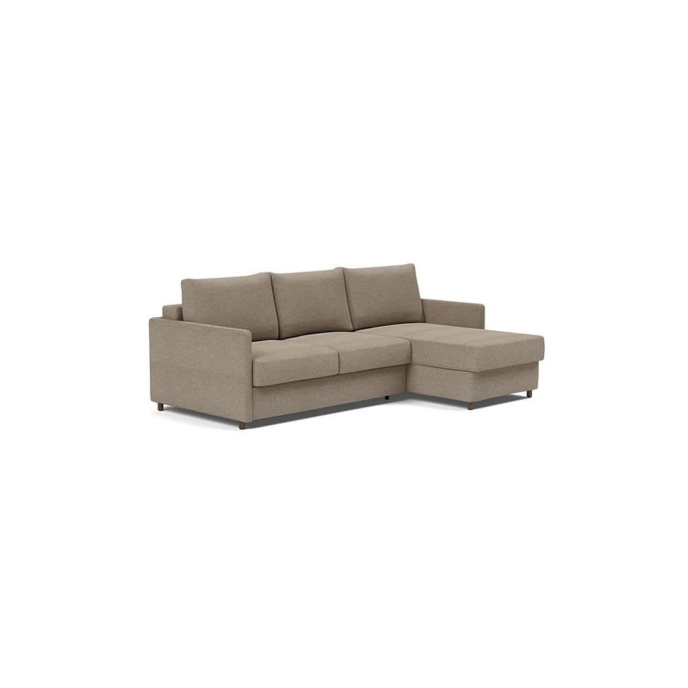 Neah Sofa Bed w/Lounger with Slim Arms in Size Full with Fabric Color of Halifax Wicker - 367