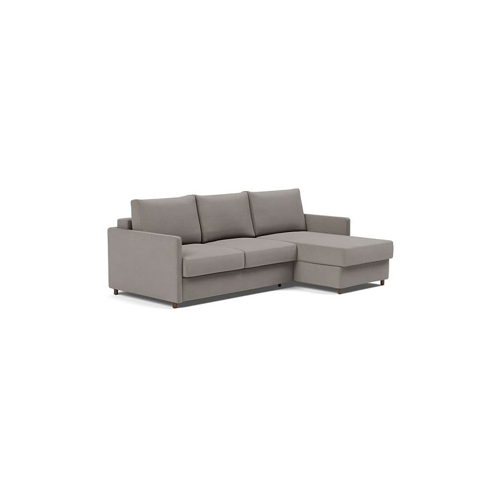Neah Sofa Bed w/Lounger with Slim Arms in Size Full with Fabric Color of Mixed Dance Grey - 521
