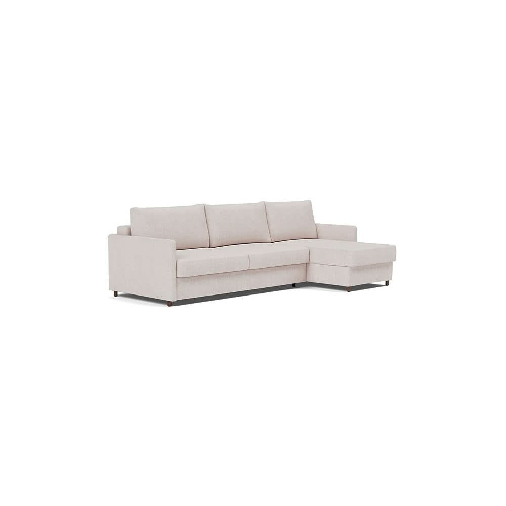 Neah Sofa Bed w/Lounger with Slim Arms in Size King with Fabric Color of Weda Sand - 300