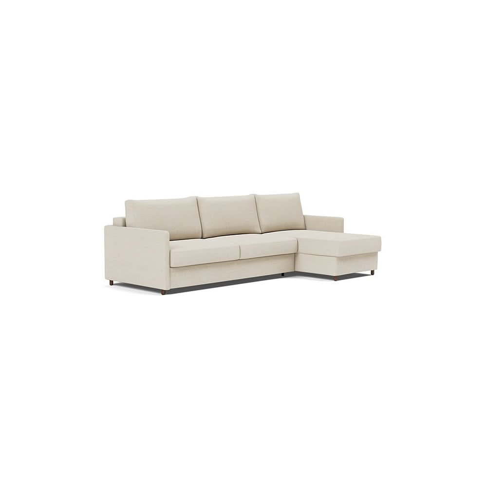 Neah Sofa Bed w/Lounger with Slim Arms in Size King with Fabric Color of Halifax Shell - 365